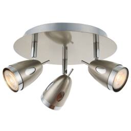 Pagazzi Lottie 3 Light Satin Nickel Ceiling Spotlight Plate in Silver