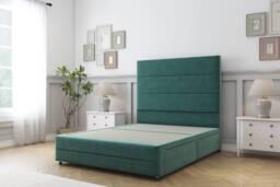 "Sloomy Monaco Plush Divan Base 2 Drawers -54"" Headboard & 12"" Footboard in Emerald - Size: Small Single" - thumbnail 1