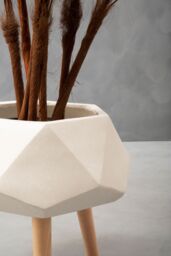Orsina Darnell White Multifaceted Planter - thumbnail 3