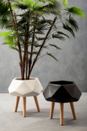 Orsina Darnell White Multifaceted Planter - thumbnail 2