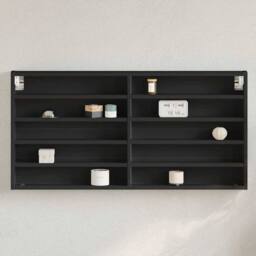 Berkfield Home Vitrine Cabinet Black 100x8.5x50 cm Engineered Wood - thumbnail 2