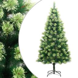 Berkfield Home Beautiful Artificial Hinged Christmas Tree with Stand 210 cm in Green - thumbnail 2