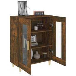 Berkfield Home Sideboard Smoked Oak 69.5x34x90 cm Engineered Wood in Brown - thumbnail 4