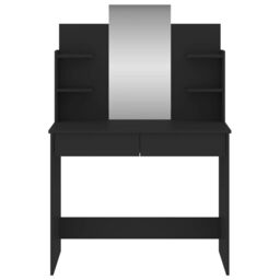 Berkfield Home Dressing Table with Mirror Black 96x39x142 cm - Size: 96 x 39 x 142 cm - thumbnail 4