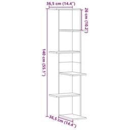 Berkfield Home Wall Corner Shelf Sonoma Oak 36.5x36.5x140 cm Engineered Wood in Light Tan - thumbnail 9
