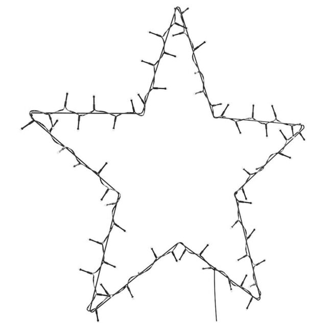 Berkfield Home Christmas Lights Star Silhouette 80 LEDs Warm White in Black - image 1
