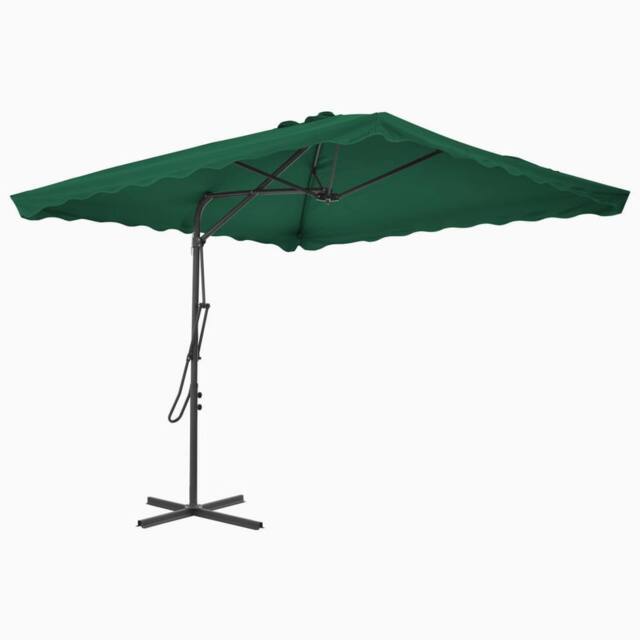 Berkfield Home Outdoor Parasol with Steel Pole 250x250 cm Green - image 1