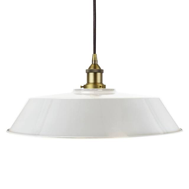 SE Home Pale Grey Large Chancery Pendant Light - Matt Antique Brass - image 1