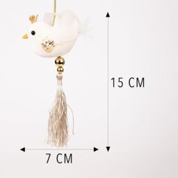 Shatchi Robin White 7x13cm - Christmas Hanging Decoration - Size: 7x13 cm - thumbnail 2