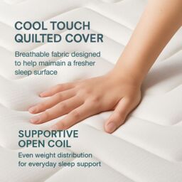 Sloomy Bliss 18 cm Deep Bonnell Sprung Memory Roll Mattress in White - Size: King - thumbnail 9