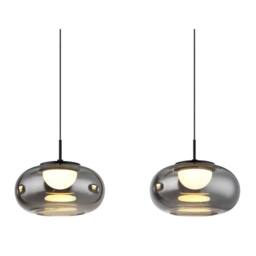 Netlighting Quintara Bar Pendant Matt Black Smoke Glass Shade 4x LED 3000K - thumbnail 3