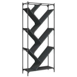 Berkfield Home Bookcase Black 79x30x180 cm Engineered Wood & Metal - Size: 79 x 30 x 180 cm - thumbnail 7