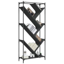 Berkfield Home Bookcase Black 79x30x180 cm Engineered Wood & Metal - Size: 79 x 30 x 180 cm - thumbnail 4