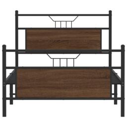 Berkfield Home Bed Frame without Mattress Brown Oak 100x200 cm Engineered Wood - thumbnail 6