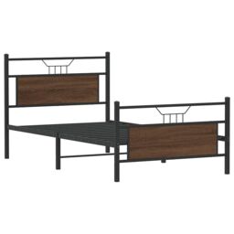Berkfield Home Bed Frame without Mattress Brown Oak 100x200 cm Engineered Wood - thumbnail 3