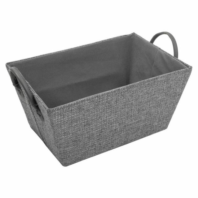 JVL Chroma Rectangular Storage Baskets with Handles in Dark Grey - image 1