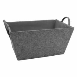 JVL Chroma Rectangular Storage Baskets with Handles in Dark Grey - thumbnail 3