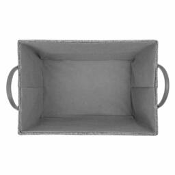 JVL Chroma Rectangular Storage Baskets with Handles in Dark Grey - thumbnail 4