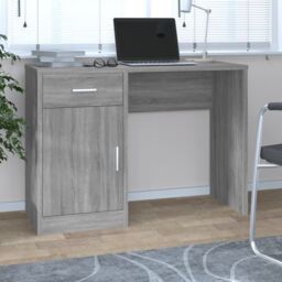 Berkfield Home Desk with Drawer&Cabinet Grey Sonoma 100x40x73 cm Engineered Wood - Size: 100 x 40 x 73 cm - thumbnail 1