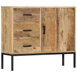 Berkfield Home Sideboard 88x30x71 cm Solid Mango Wood in Brown - Size: 88 x 30 x 71 cm - thumbnail 1