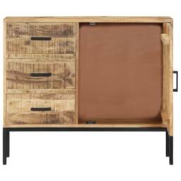 Berkfield Home Sideboard 88x30x71 cm Solid Mango Wood in Brown - Size: 88 x 30 x 71 cm - thumbnail 4