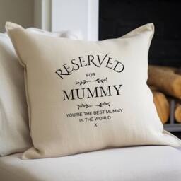 Aye Do Gifts Women's Personalised Reserved for Mummy Cushion Gift in Beige - Size: 40 cm x 40 cm - thumbnail 2