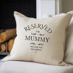 Aye Do Gifts Women's Personalised Reserved for Mummy Cushion Gift in Beige - Size: 40 cm x 40 cm - thumbnail 1