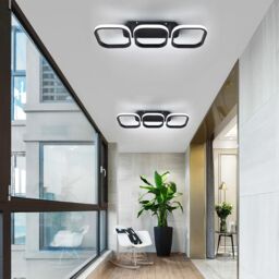 VOGREX Modern Chandelier LED Lamp Black / White Frame Ceiling Light Living Room Lights - thumbnail 6