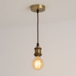 CGC Lighting 'Cassie' Antique Brass 1.5m Adjustable E27 Ceiling Suspension Cable Pendant & Matching Ceiling Rose in Bronze - thumbnail 9