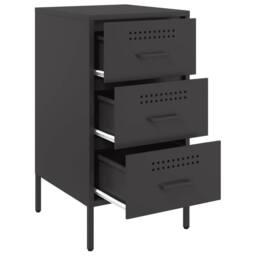 Berkfield Home Bedside Cabinets 2 pcs Black 36x39x68 cm Steel - Size: 36 x 39 x 68 cm - thumbnail 9