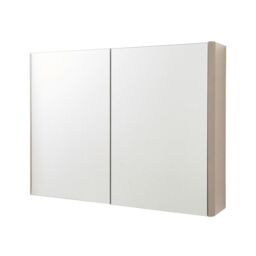 Clifton Cashmere 2-Door Mirror Bathroom Cabinet 60cm H x 80cm W in Pale Grey - Size: 60 cm H x 80 cm W - thumbnail 1