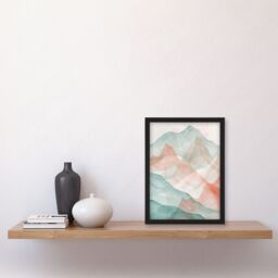"Artery8 Abstract Mont Blanc Mountain Hills Watercolour Framed Art Print - Size: W12"" x H16""" - thumbnail 4