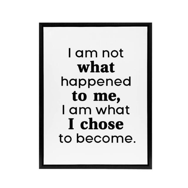 "Artery8 I Am Not What Happened To Me Bold Inspirational Framed Canvas Art in White - Size: W12"" x H16""" - image 1