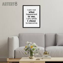 "Artery8 I Am Not What Happened To Me Bold Inspirational Framed Canvas Art in White - Size: W12"" x H16""" - thumbnail 3