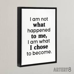 "Artery8 I Am Not What Happened To Me Bold Inspirational Framed Canvas Art in White - Size: W12"" x H16""" - thumbnail 2