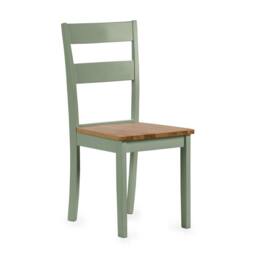 Cheshire Westbury Elegant Sage Green & Natural Dining Chairs - Set of 2 - thumbnail 2