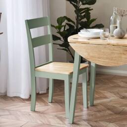 Cheshire Westbury Elegant Sage Green & Natural Dining Chairs - Set of 2 - thumbnail 4