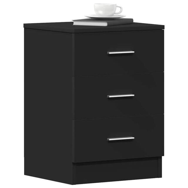 Berkfield Home Elegant Bedside Cabinets 2 pcs Black 38x35x56 cm Engineered Wood - Size: 38 x 35 x 56 cm - image 1
