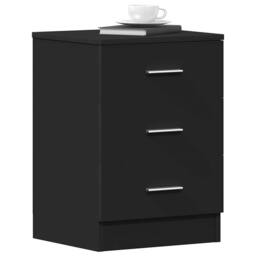 Berkfield Home Elegant Bedside Cabinets 2 pcs Black 38x35x56 cm Engineered Wood - Size: 38 x 35 x 56 cm - thumbnail 1