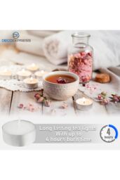 Deco Express Unscented White Colour Tealight Candle 4 Hours Pack of 100 - thumbnail 2