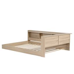 STILVORA Bed Frame 4ft6 Double with Storage Oak in Khaki - thumbnail 5