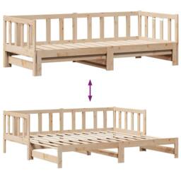 Berkfield Home Versatile Daybed with Trundle & Drawers without Mattress 80x200 cm in Light Tan - thumbnail 8