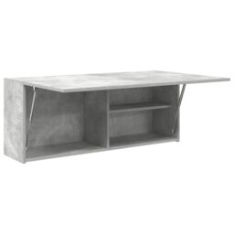 Berkfield Home Bathroom Wall Cabinet Concrete Grey 100x25x40 cm Engineered Wood - Size: 100 x 25 x 40 cm - thumbnail 4
