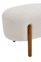 Living and Home Beige Polar Fleece Oval Shaped Bench Entryway Shoe Changing Stool - thumbnail 8