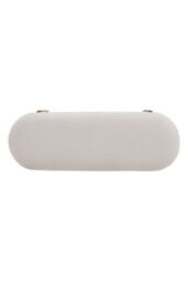 Living and Home Beige Polar Fleece Oval Shaped Bench Entryway Shoe Changing Stool - thumbnail 7