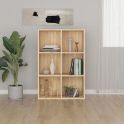Berkfield Home Book Cabinet/Sideboard Sonoma Oak 66x30x97.8 cm Engineered Wood in Brown - thumbnail 1