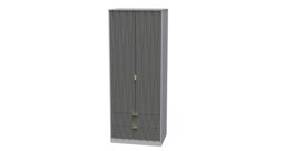 Ready Assembled 2 U Dallas 2 Door 2 Drawer Wardrobe (Ready Assembled) in Mid Grey - thumbnail 3