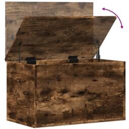 Berkfield Home Storage Box Smoked Oak 60x35x35 cm Engineered Wood in Brown - Size: 60 x 35 x 35 cm - thumbnail 8