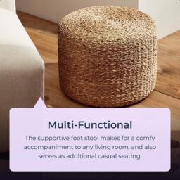 idooka Lightweight Artisanal Round Jute Braided Pouffe Footstool in Natural - thumbnail 3