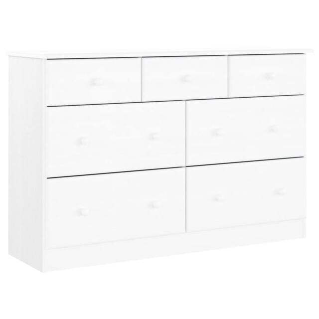 Berkfield Home Chest of Drawers ALTA White 112x35x73 cm Solid Wood Pine - Size: 112 x 35 x 73 cm - image 1